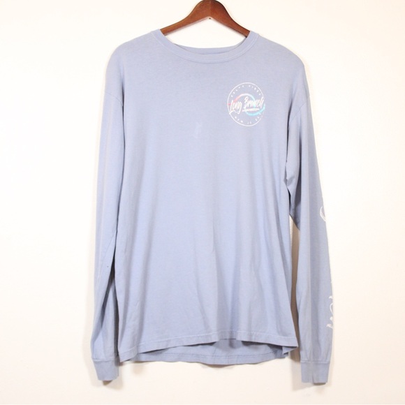 Comfort Colors Other - Comfort‎ Colors Long Sleeve Tee Men’s M Light Blue Graphic Logo Shirt